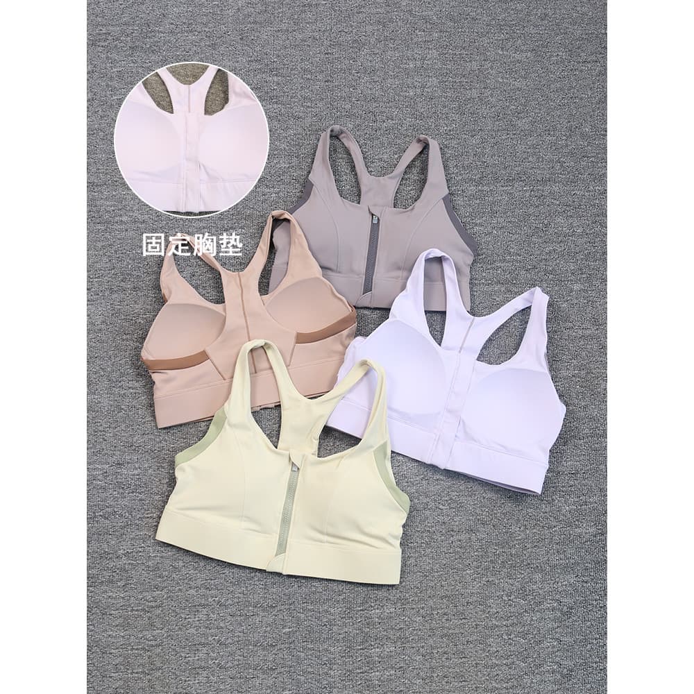 Roupa interior esportiva com zíper frontal de uma peça feminina à prova de choque Anti-flacidez correndo bela volta giná
