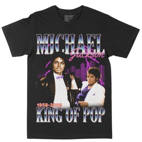 Camiseta Michael Jackson “Rei do Pop” 100% Algodão