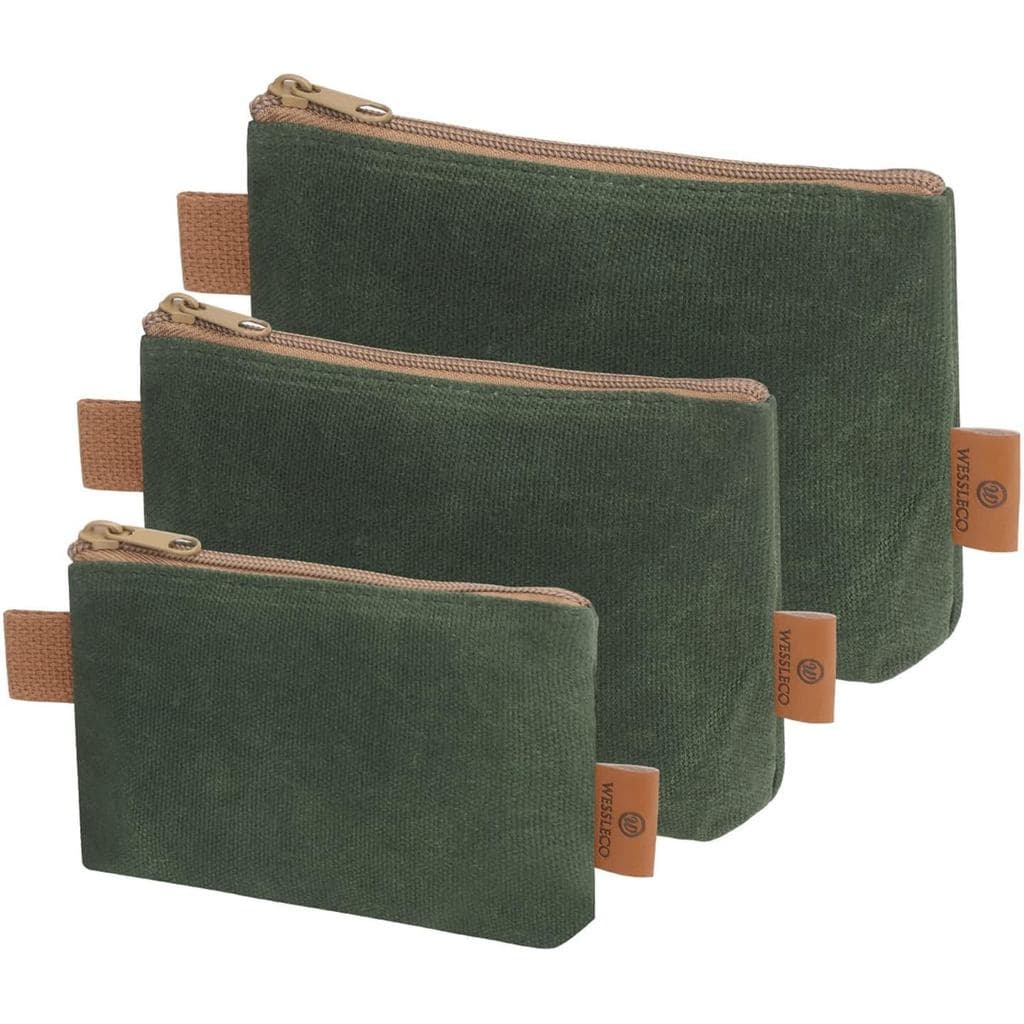 Bolsa de Lona com Zíper, Pacote com 3 Peças de Organizadores de Ferramentas Pequenas, Bolsa Mini com Zíper em Lona Encer