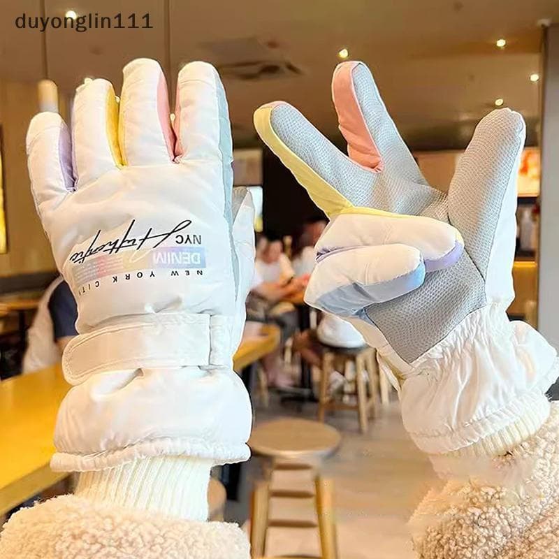 (duyonglin111) Mulheres Inverno Quente Snowboard Luvas De Esqui À Prova Dwaterproof Água De Vento Snowmobile Esportivas