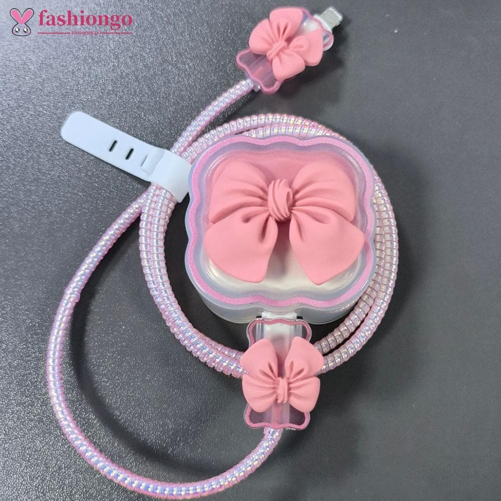 FASHIONGO Carregador Protetor Cabo Organizador Para iOS 18W 20W Capa De Proteção De Carregamento De Dados Kit Enrolador