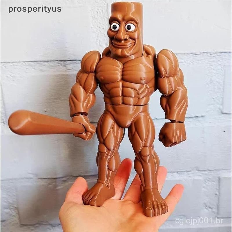 [prosperityus] Tung Sahur Decoração De Mesa Criativo Engraçado Estatueta Impressa Em 3D Figura Colecionável Boneca De Br