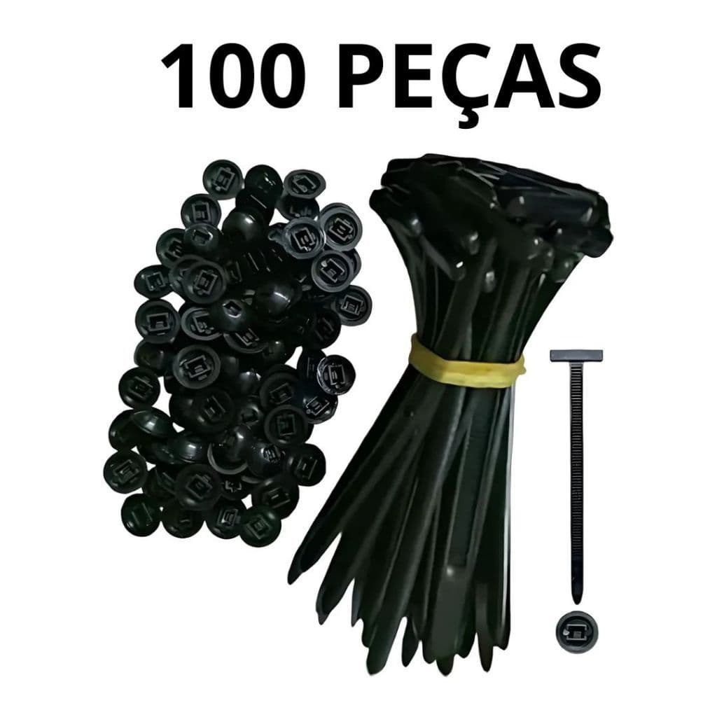 Kit Enforca Gato Abraçadeira de Nylon Presilhas Automotivas Fivela Nylon Fita Auto Travante para Uso Universal