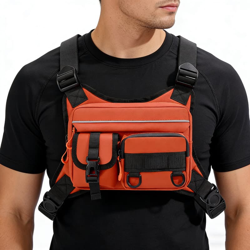 Bolsa de peito camuflada para esportes ao ar livre, bolsa de cintura para homens e mulheres, viagens, ciclismo, pesca, m