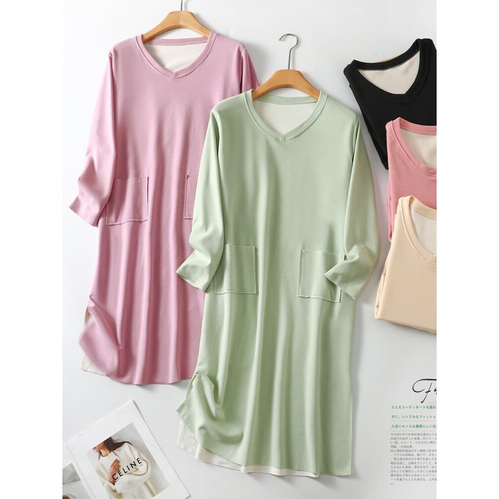 Alemão veludo vestido de comprimento médio feminino outono inverno camisola de manga comprida velo engrossado quente com