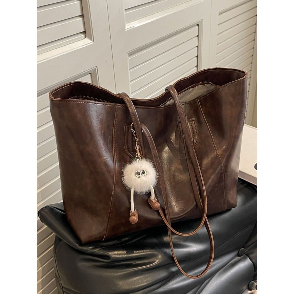Bolsa bolsa transversal feminino Bolsa feminina grande capacidade 2025 novo estilo primavera verão High-End sentir marro