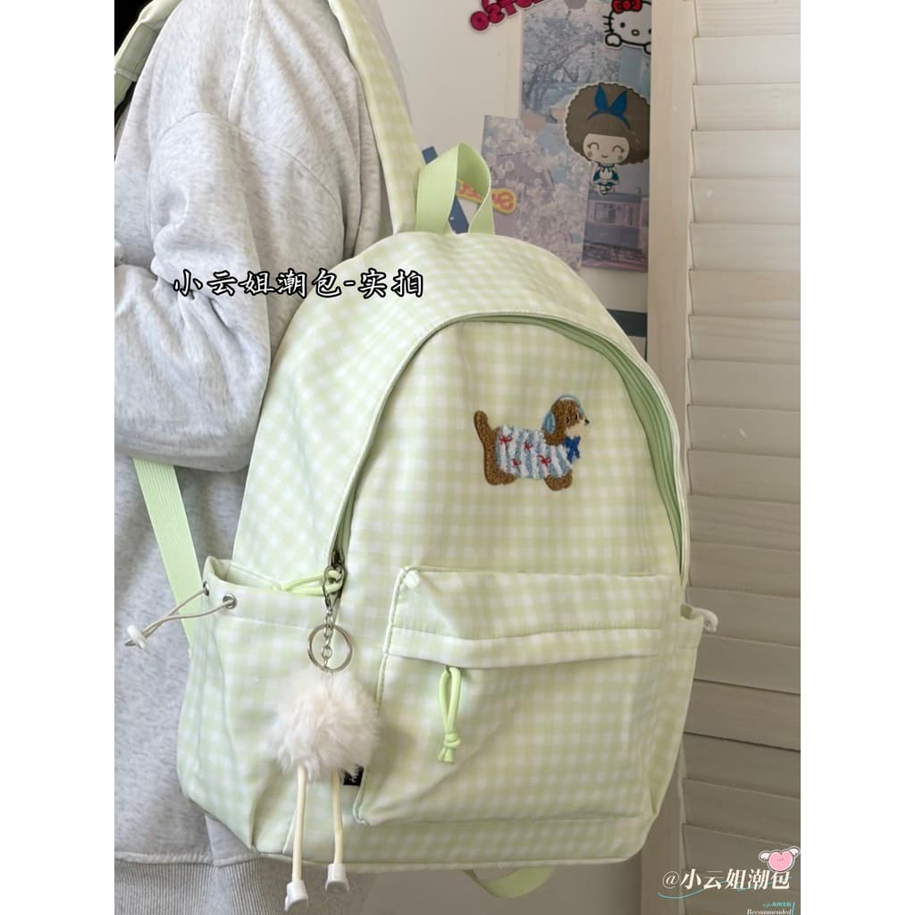 2025 inverno mochila feminina quatro quinta série seis grau xadrez nicho versão coreana júnior estudante universitário