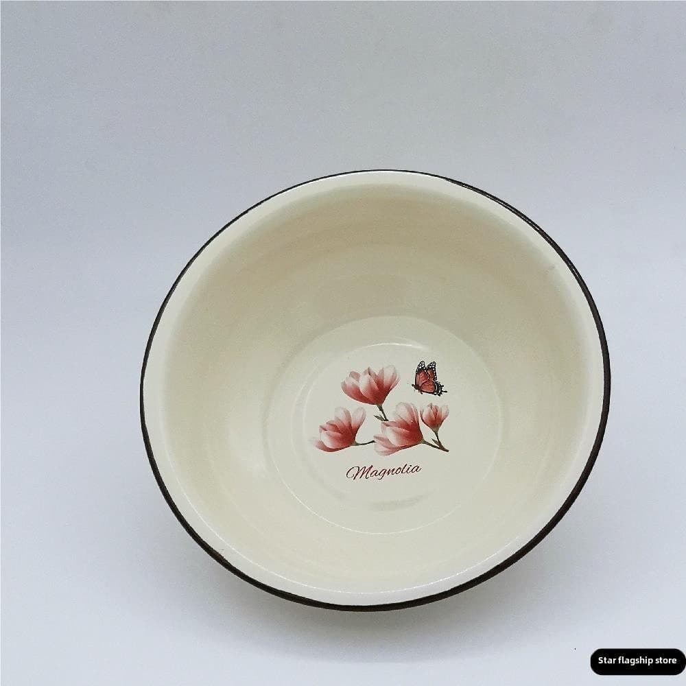 Bacia de esmalte de Material duplo grosso clássico esmalte pequena bacia de esmalte multiuso bacia de lavagem de vegetai