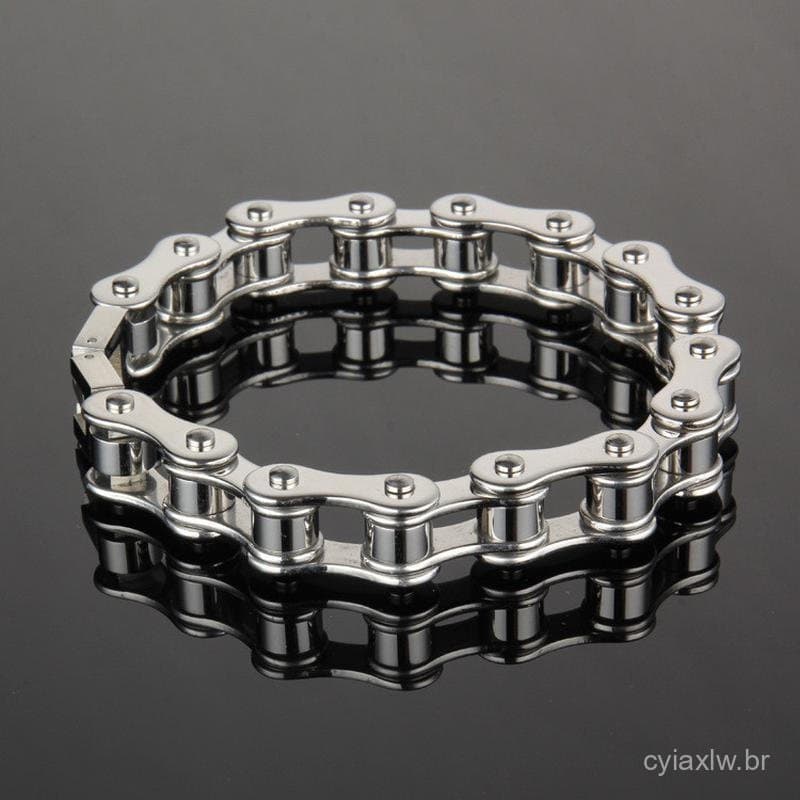 Pulseira Punk De Aço Inoxidável Masculina Motociclista Bicicleta Motocicleta Pulseiras De Corrente