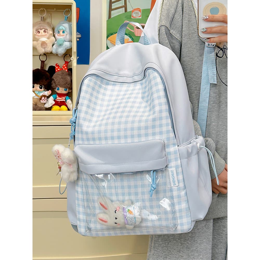 Nicho pequeno fresco simples Mori mochila treliça mochila júnior estudantes do ensino médio saco de dor grande capacidad