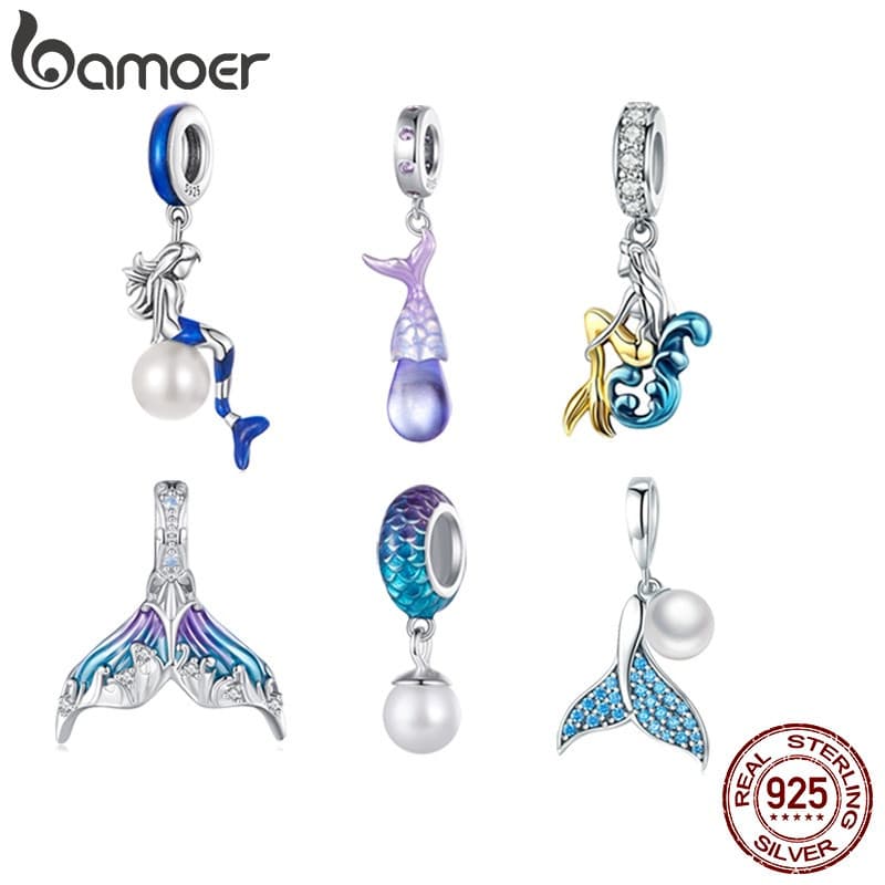 Pingente de Moda da Série Lágrima de Sereia em Prata Esterlina 925 Bamoer para Mulheres W97V