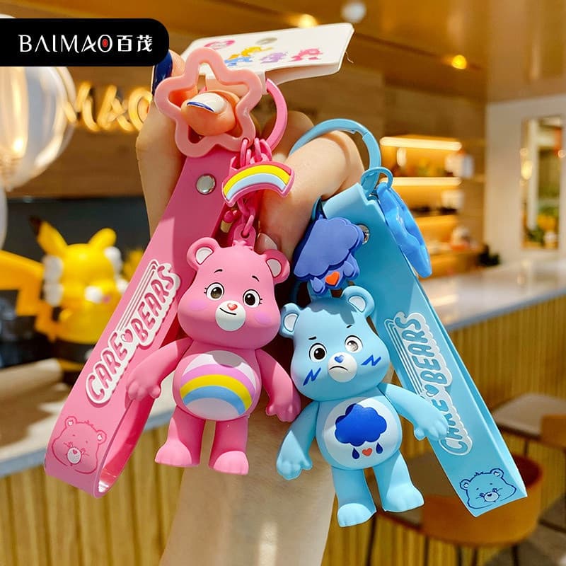 Cuidados Com O Urso Arco-Íris De Amor Feliz Chaveiro De Sunshine Cute Toy Keychain Bag Pendant