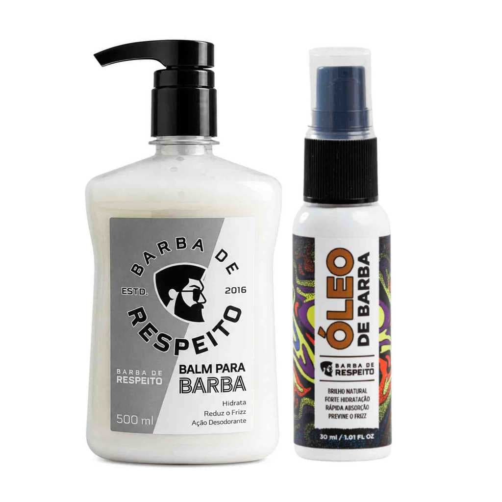 Kit Para Barba Cabelo Homem Óleo para Barba 30ml  + Balm para Barba Premium Original 120g