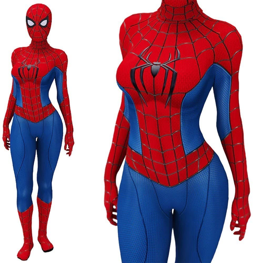 Cosplay Fantasia Feminina Homem Aranha Novo Dia Mulheres Traje com Máscara