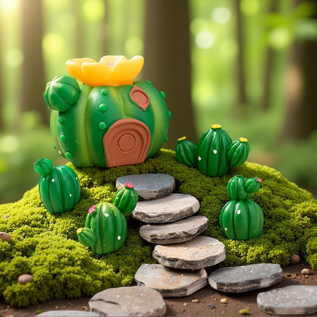 ❤❤ Micro paisagem Cactus ornamentos criativo bonito suculento carro balançando cabeça pequenos ornamentos simulação plan