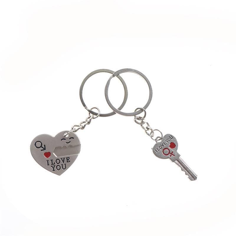 # yuece 1 Conjunto Criativo Esmagamento Você piercing Coração Casal Chaveiro Para Presente De Capina ,