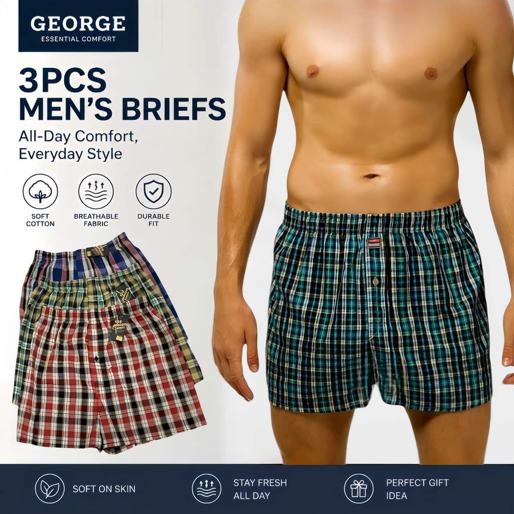 Novas cuecas boxer masculinas George mistas m-xxl Check Design - Cuecas boxer clássicas masculinas.20260823