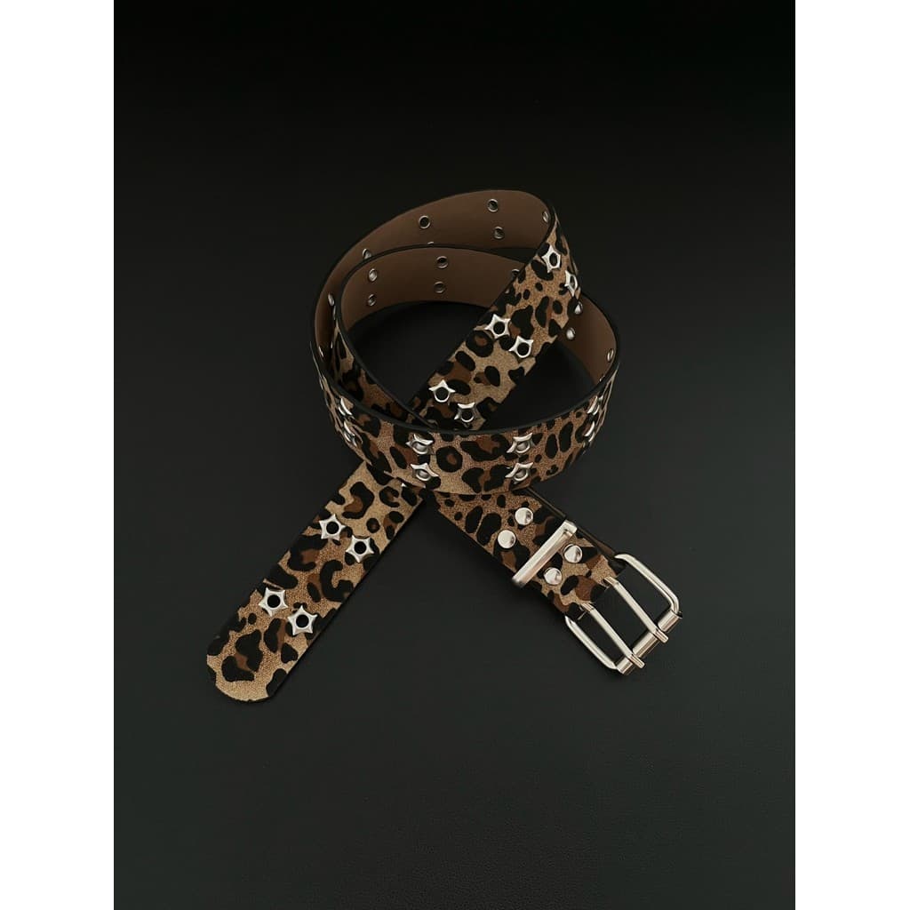 cinto de miçanga country masculino cinto masculino couro cinto country masculino WAVER Retro Melade leopardo impressão d