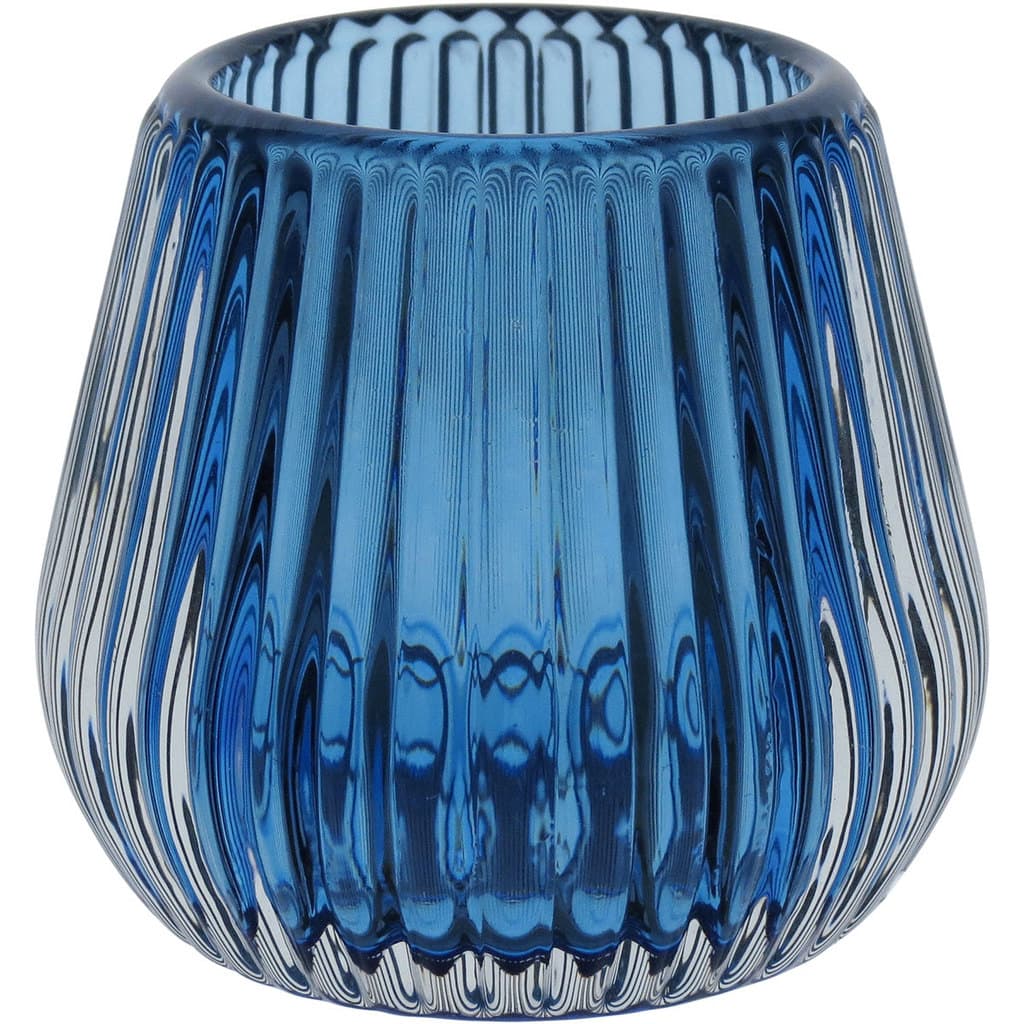 Castiçal Porta Vela Decorativo Home&Co Vidro 6x7x7cm Azul