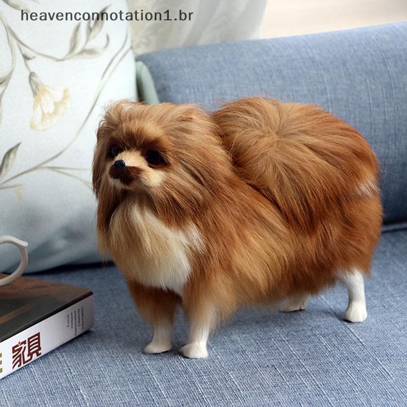 heav Realista Pomeranian Simulação Brinquedo Cão Filhote De Cachorro Companheiro Artesanal Gota Brinquedos Para Animais
