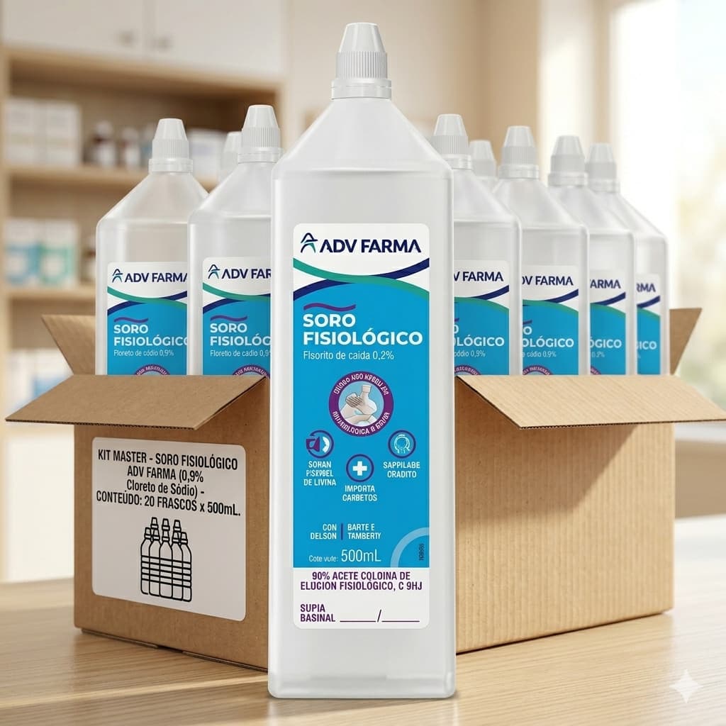 KIT C/20 SORO FISIOLÓGICO 500ML ADV ORIGINAL ENVIO RAPIDO