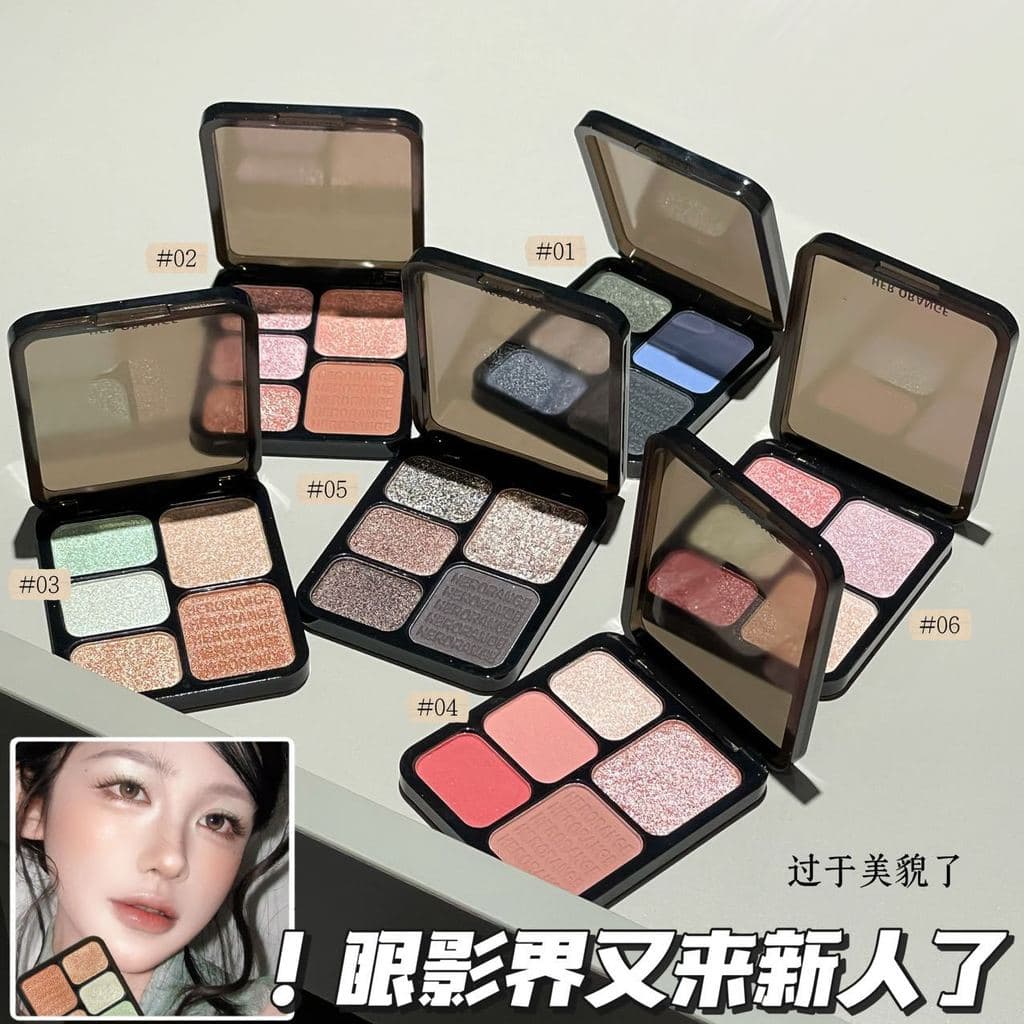 HERORANGE Dream Paleta de sombras de cinco cores Strobe Perolado Fino Glitter Destaque Iluminador Fosco Reparação Blush