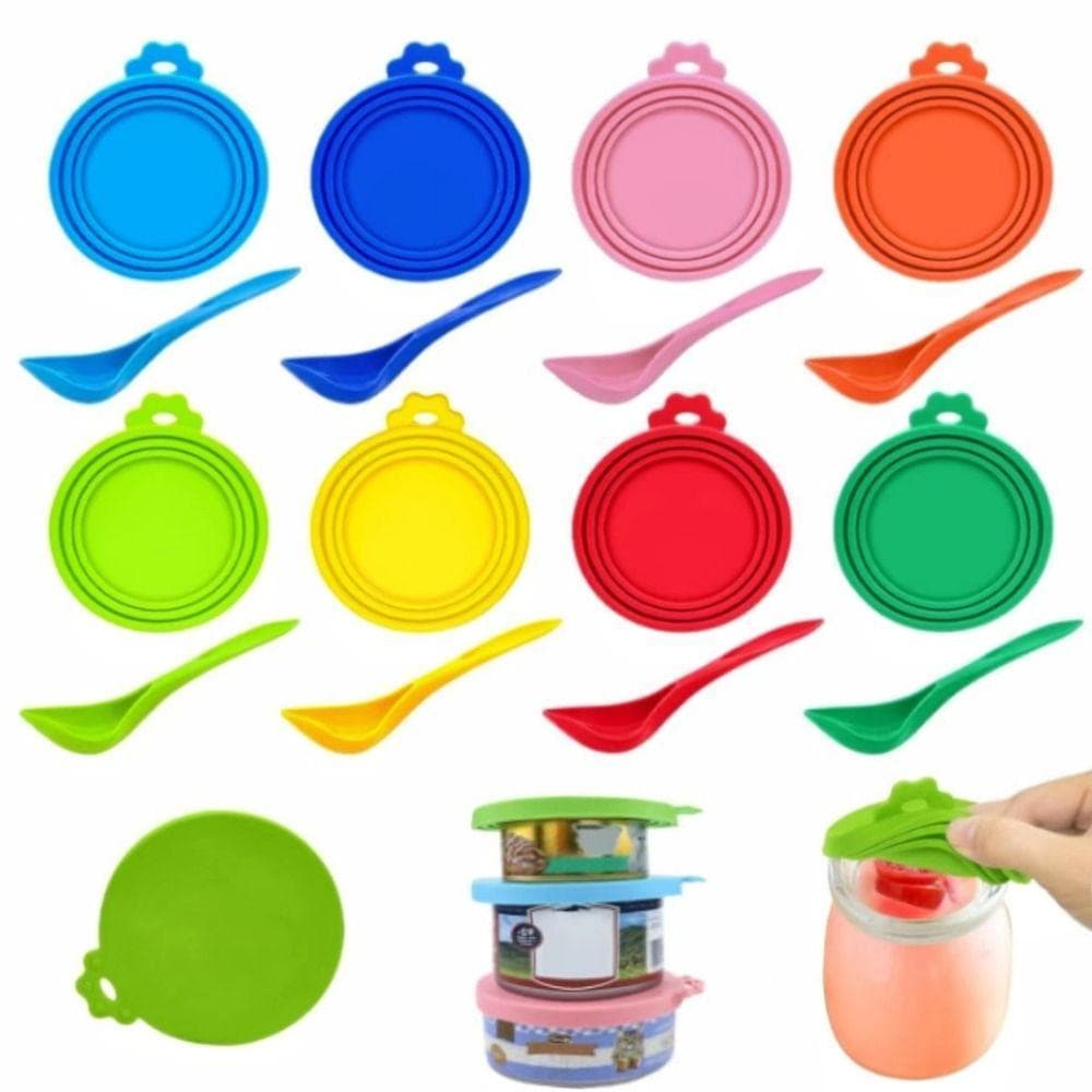 Tampa Enlatada Para Alimentos Animais De Estimação  , Conjunto De Lata De Silicone Reutilizável Macio , 3 Em 1 Gat