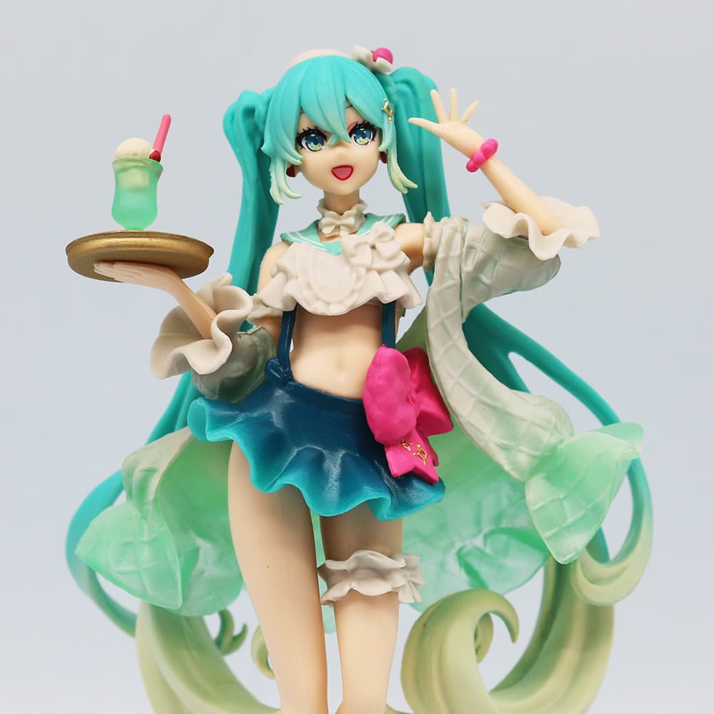 Hatsune figura creme Soda hatsune em pé sobremesa série linda menina cenário figura figura chassi decoração