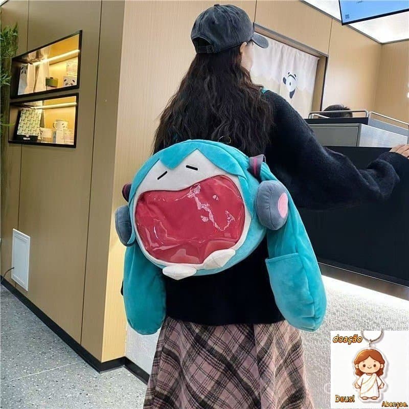Pequena Bolsa Transversal para Estudantes Menina Fofa Billy Nova Hatsune Miku Dupla Dimensão