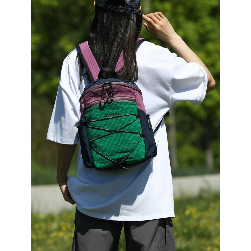 Estilo Casual mochila ao ar livre das mulheres dos homens leve à prova dwaterproof água estudante contraste cor estilo f