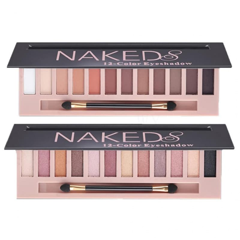 Conjunto de 2 Peças Youdi, Paleta de Sombras de Olhos em 12 Cores Nude, Paleta de Sombras com Pigmentos Matte, Glitter e