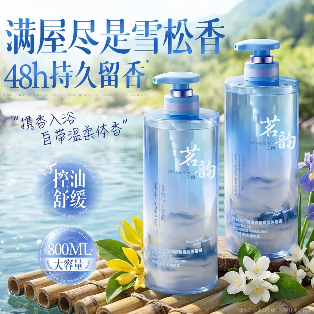 Wittes óleo essencial gel de banho fragrância de longa duração hidratante limpeza calmante controle de óleo gel de banho