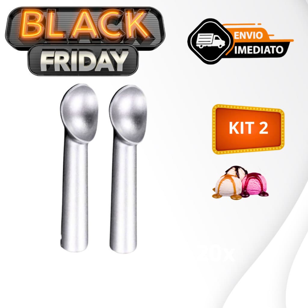Kit 02 Colheres Pegadoras de Sorvete em Alumínio Fundido Profissional