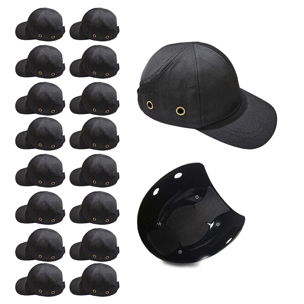 Bone com Capacete EPI Kit 16 Uni Obra Segurança do Trabalho Casquete Protecao Reparo Servico Oficina Resistente