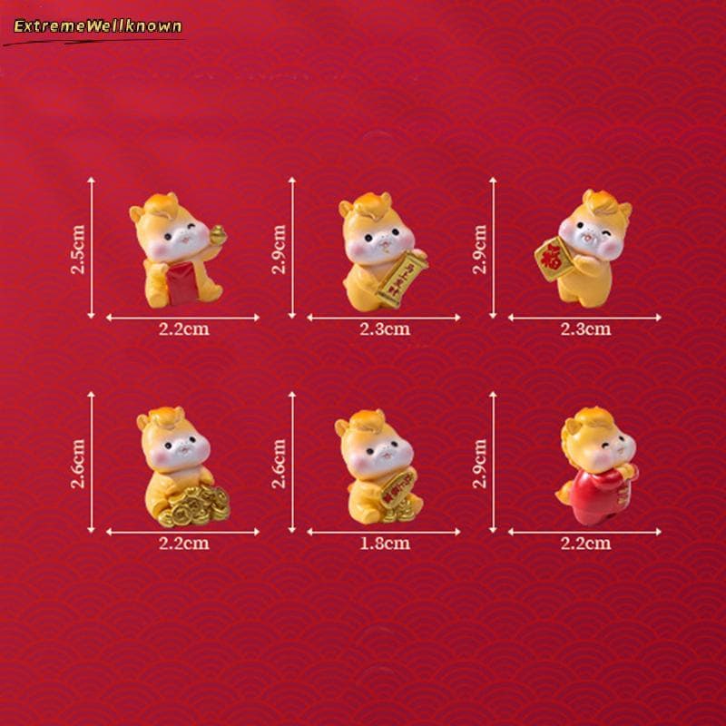 2026 Ano Novo Dos Desenhos Animados Luy Cavalo Estatuetas Micro Paisagem Ornamentos Interior Do Carro Decorações De Mesa