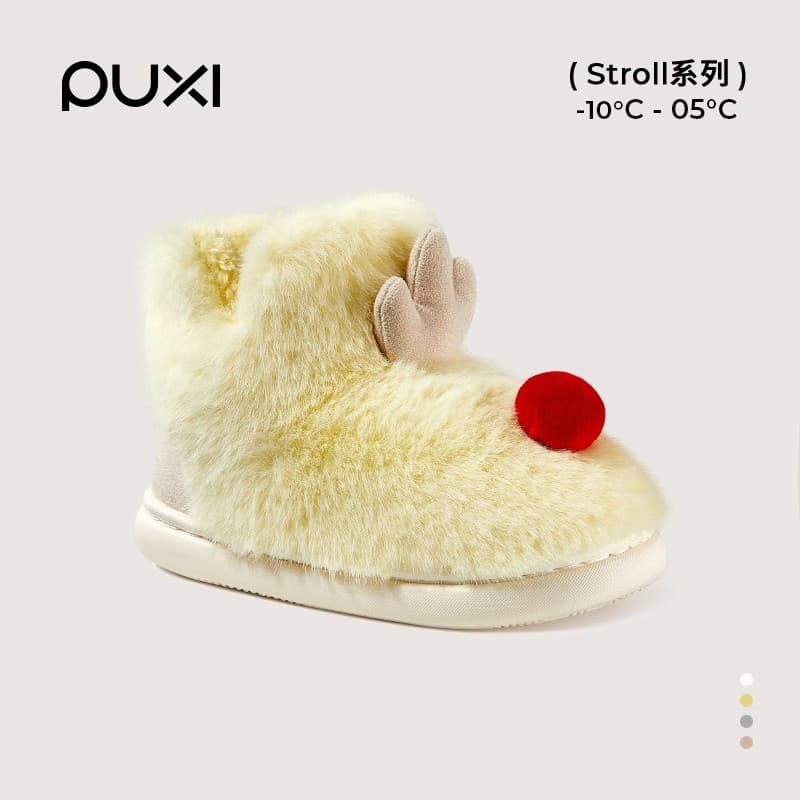 Park Si chifres botas de algodão do bebê meninas bonito botas curtas inverno forro de lã engrossado quente sola macia cr