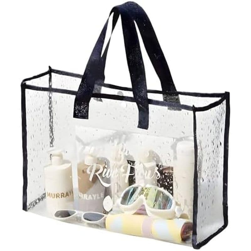 Bolsa De Praia Transparente Feminina Treasurecove , Viagem Lavanderia , Sacolas Transparentes Dobráveis E À Prova D'água