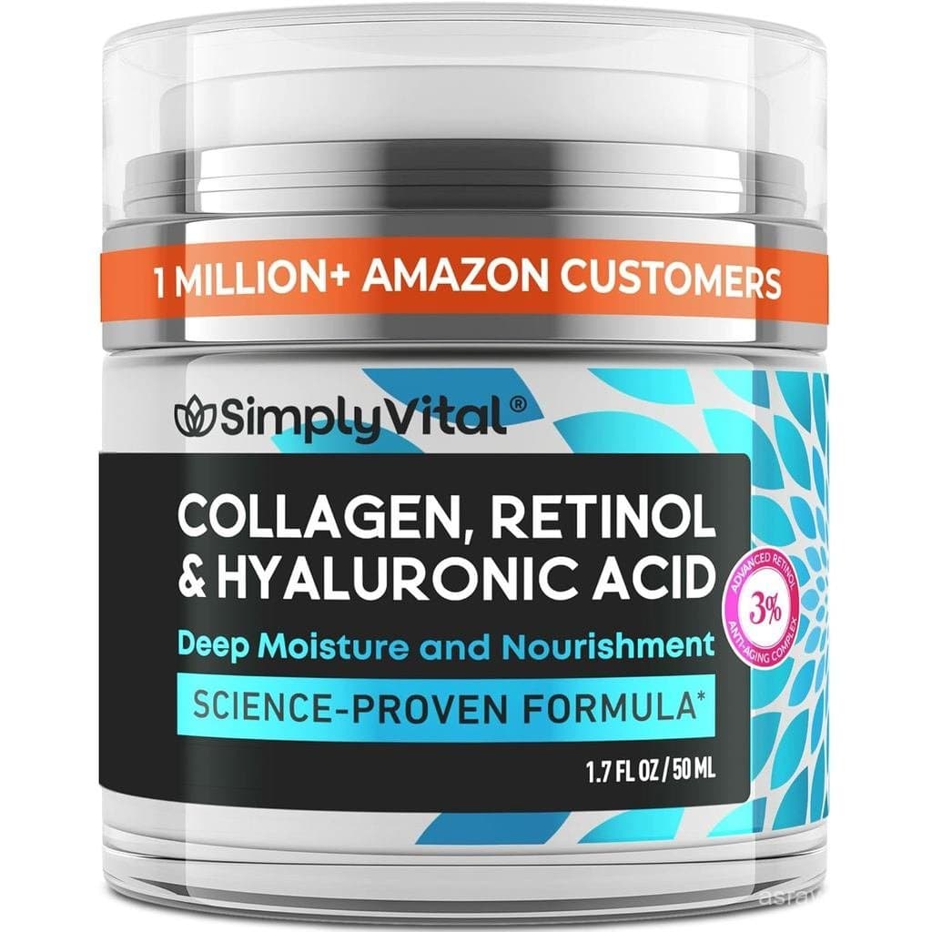 Hidratante Facial Anti-Envelhecimento com Retinol, Colágeno e Ácido Hialurônico - Creme Hidratante para o Rosto para Hom