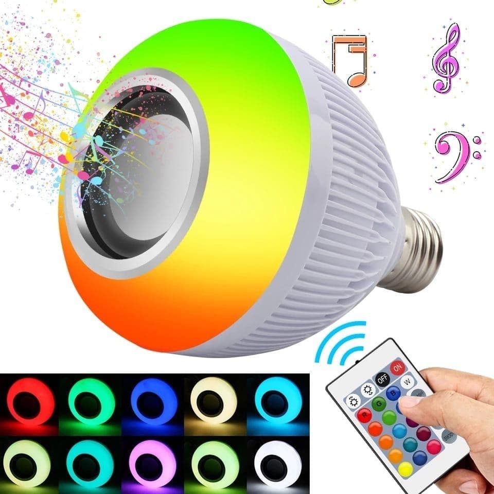 Lâmpada Bluetooth Led Caixa De Som com controle 12W Muda Cor controle ML-06 Controle Remoto Music