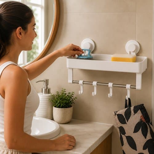 Organizador Multiuso Suspenso Com Ganchos Branco Pratico Versatil Ideal Cozinha Banheiro Closet