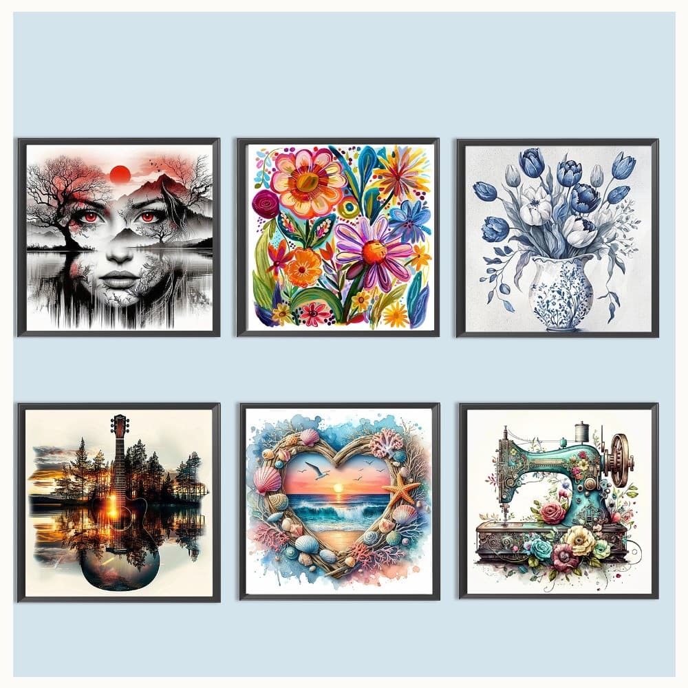 Pintura De Cenário DIY Por Números Em Tela 40x40cm Sem Moldura Para Adultos Decoração De Parede De Casa [waroom.br]