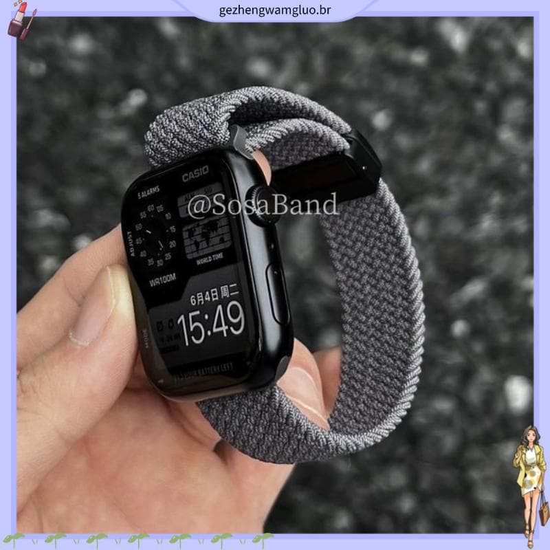 Estilo moderno adequado para Applewat ch9 pulseira novo estilo náilon malha fivela magnética Apple 11 relógio SE respirá
