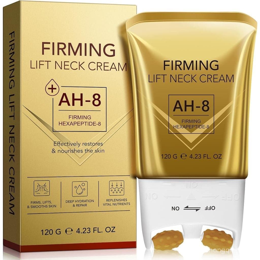 Creme Firmador para Pescoço AH-8 para Pele Flácida, Creme Firmador para Pescoço com Rolo, Creme Hidratante para Contorno