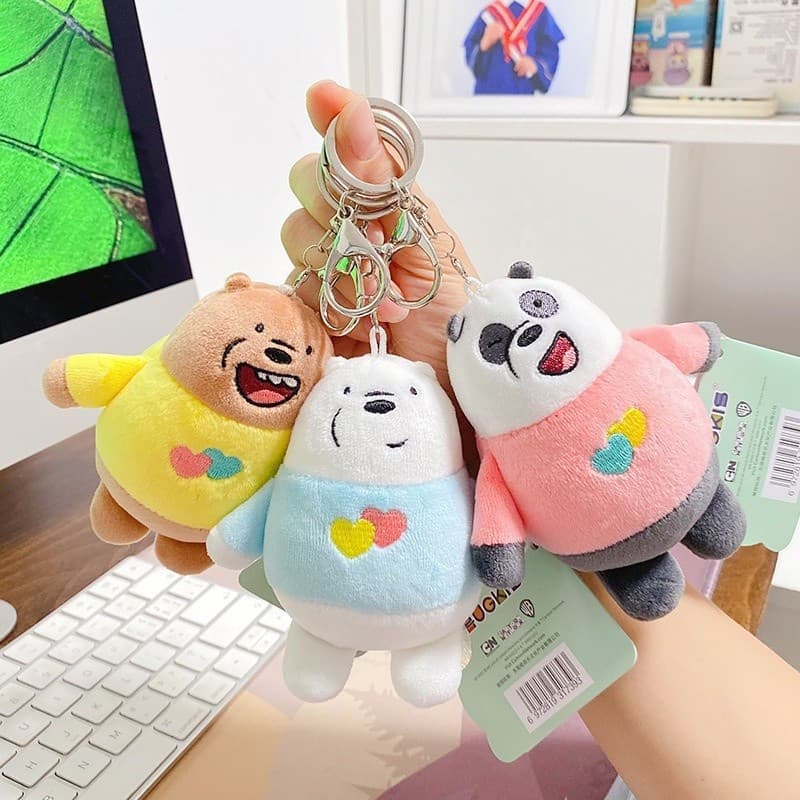 Kawaii Nós , Ursos Nus Chaveiro De Pelúcia Pingente De Bonitos Brinquedos Recheados Presentes Para Crianças