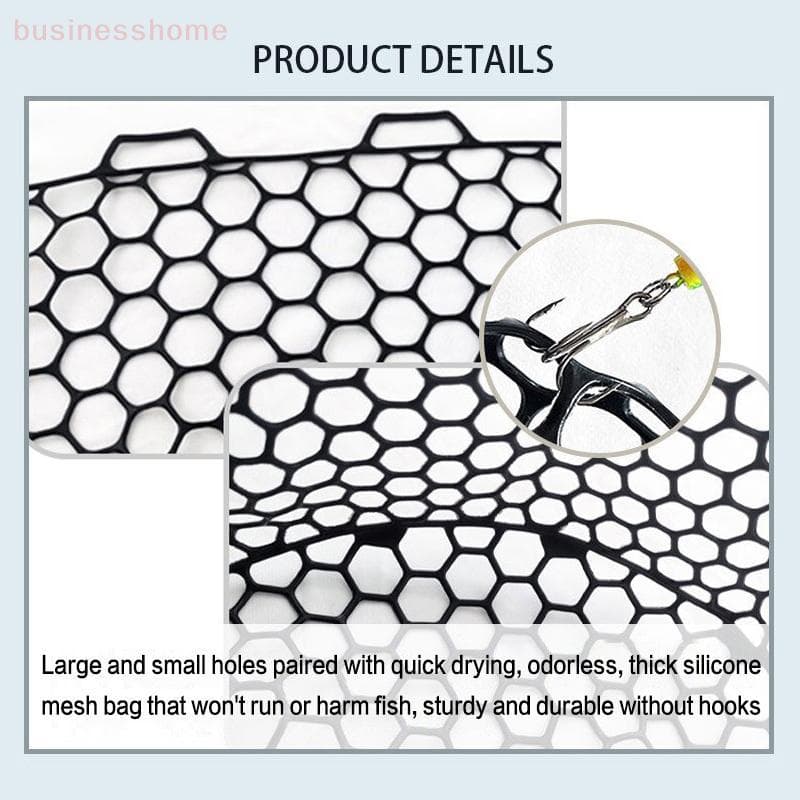 < busines > 32/40/50CM Portátil Dobrável Rede De Pesca Resistente Ao Desgaste Malha De Borracha Armadilha De Captura De