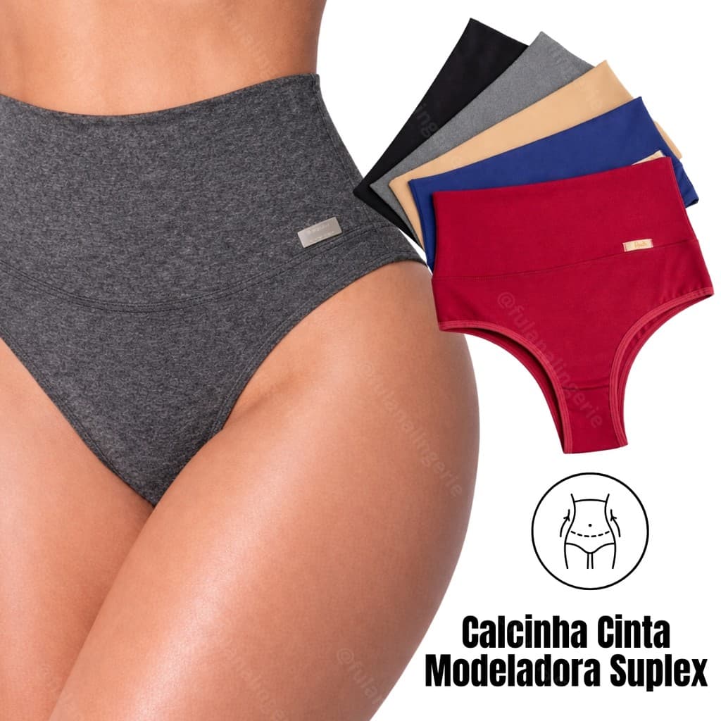 Calcinha Cinta Modeladora Cintura Alta Suplex Duplo Segura Barriga - Stela
