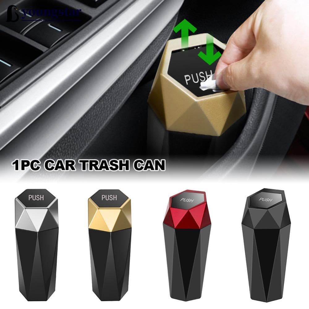 YOUNGSTAR 1Pc Lixeira De Carro Design De Diamante Veículo À Prova De Vazamentos Com Tampa Para Automotivo E Casa L5M2