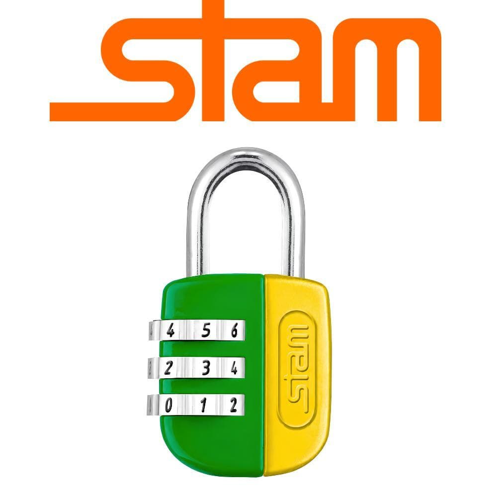 Cadeado Stam Life Colors Alta Segurança 25/mm Segredo Numérico Para Mala e Mochilas