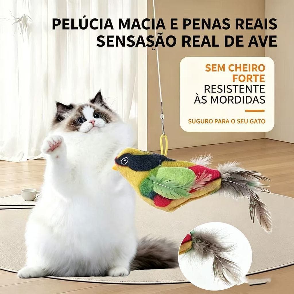 Brinquedo de caça para gatos, varinha provocadora, rotação automática de 360 ​​graus, base com ventosa.