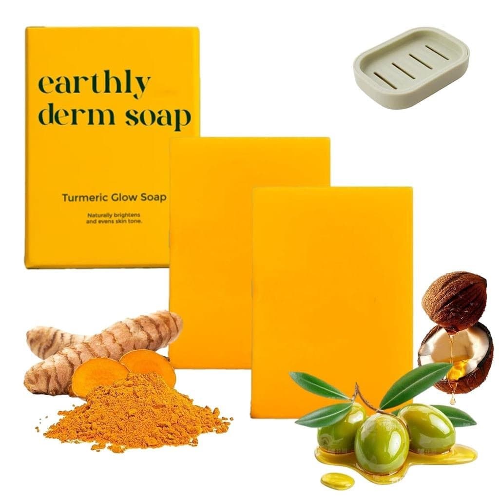 Sabonete Artesanal de Cúrcuma TurmericGlowSoap, Sabonete Artesanal para Cuidados Corporais, Fórmula Suave para Todos os
